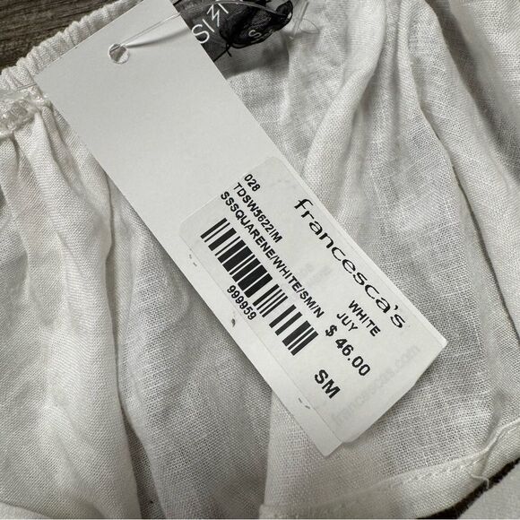 Francesca’s Puff Sleeve Crop Top Size Small - Picture 9 of 11